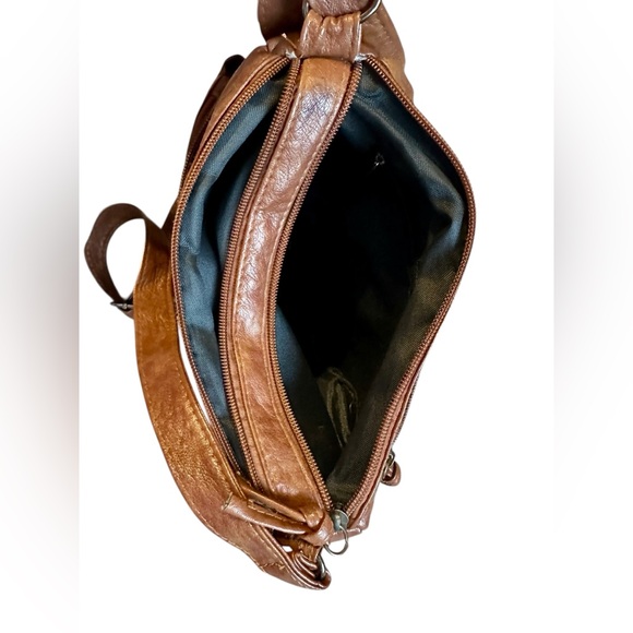 Brown faux leather crossbody - Picture 6 of 13
